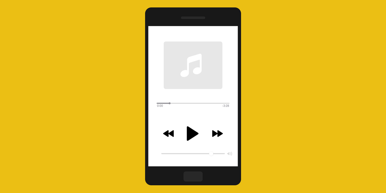 Image of cell phone with music playlist