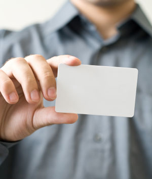 Person holding card