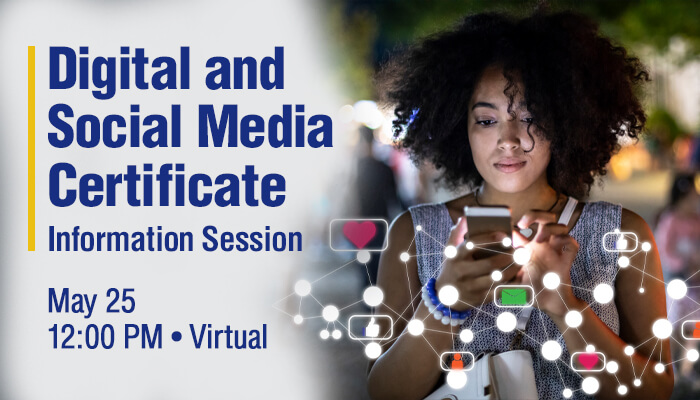 digital and social media certificate information session event banner