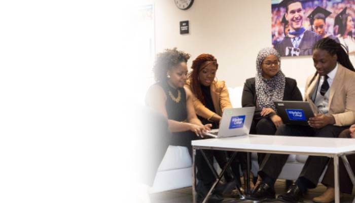 Students and professionals networking during a Berkeley College event at the Newark campus in New Jersey
