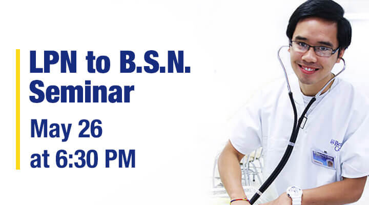 lpn-to-bsn-seminar banner with a Berkeley College LPN to BSN student