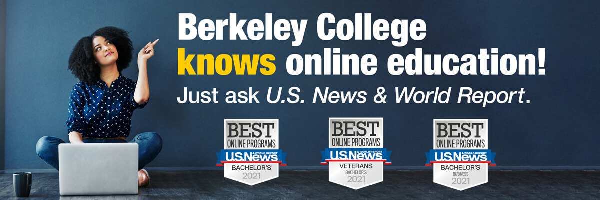 image of girl showing the three Berkeley us news report badges 2021