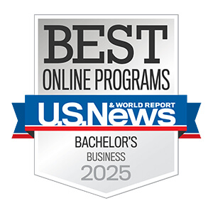 U.S. News and World Report logo for Best Online Bachelor's Program for Business