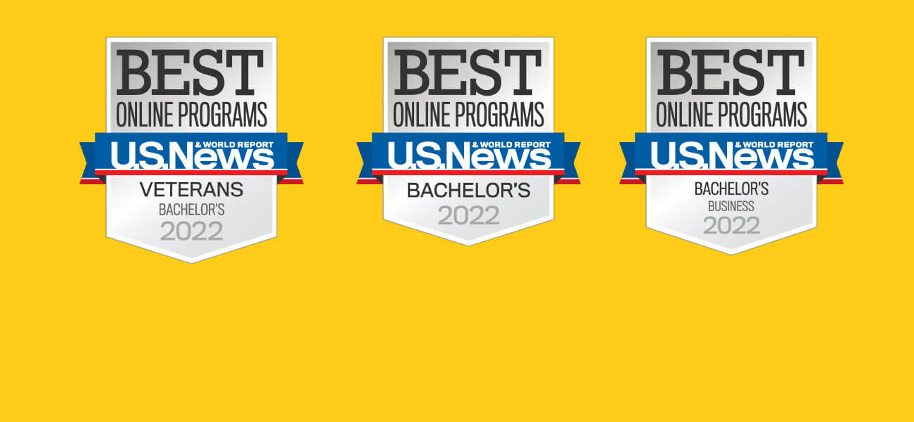 US News badges best online programs