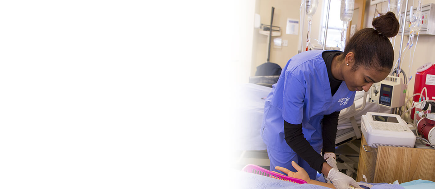 A caring nurse assisting a patient in a hospital bed, providing compassionate care and support