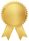 Golden award medal