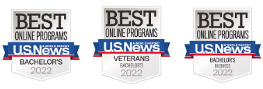 U.S. News and World Report logo for Best Online Bachelor's Programs 2022