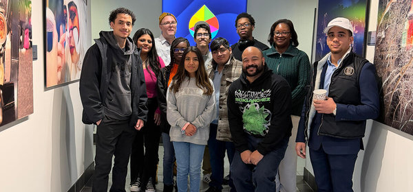 Berkeley College Graphic Design students and faculty during an industry visit to Sandy Alexander in Clifton, NJ.