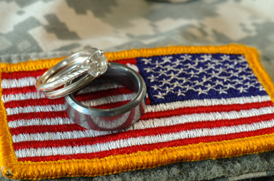 American flag and rings