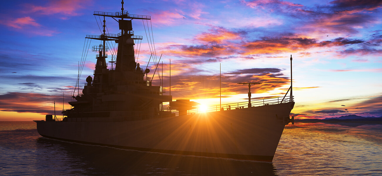 Image of a Navi Ship at sunset