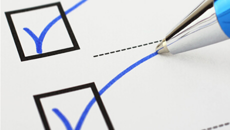 image of a form beign checked