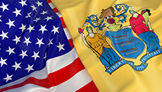 image of the USA flag and the New jersey flag