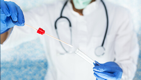 doctor collecting a sample