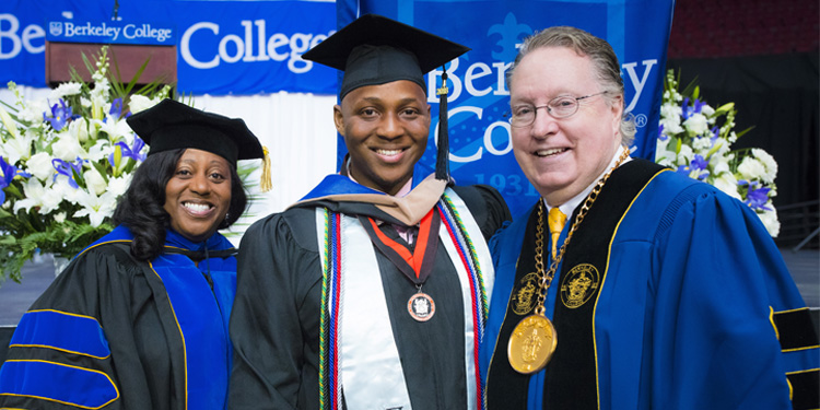 Earl O'Brien at Commencement with Michael Smith and Dallas Reed