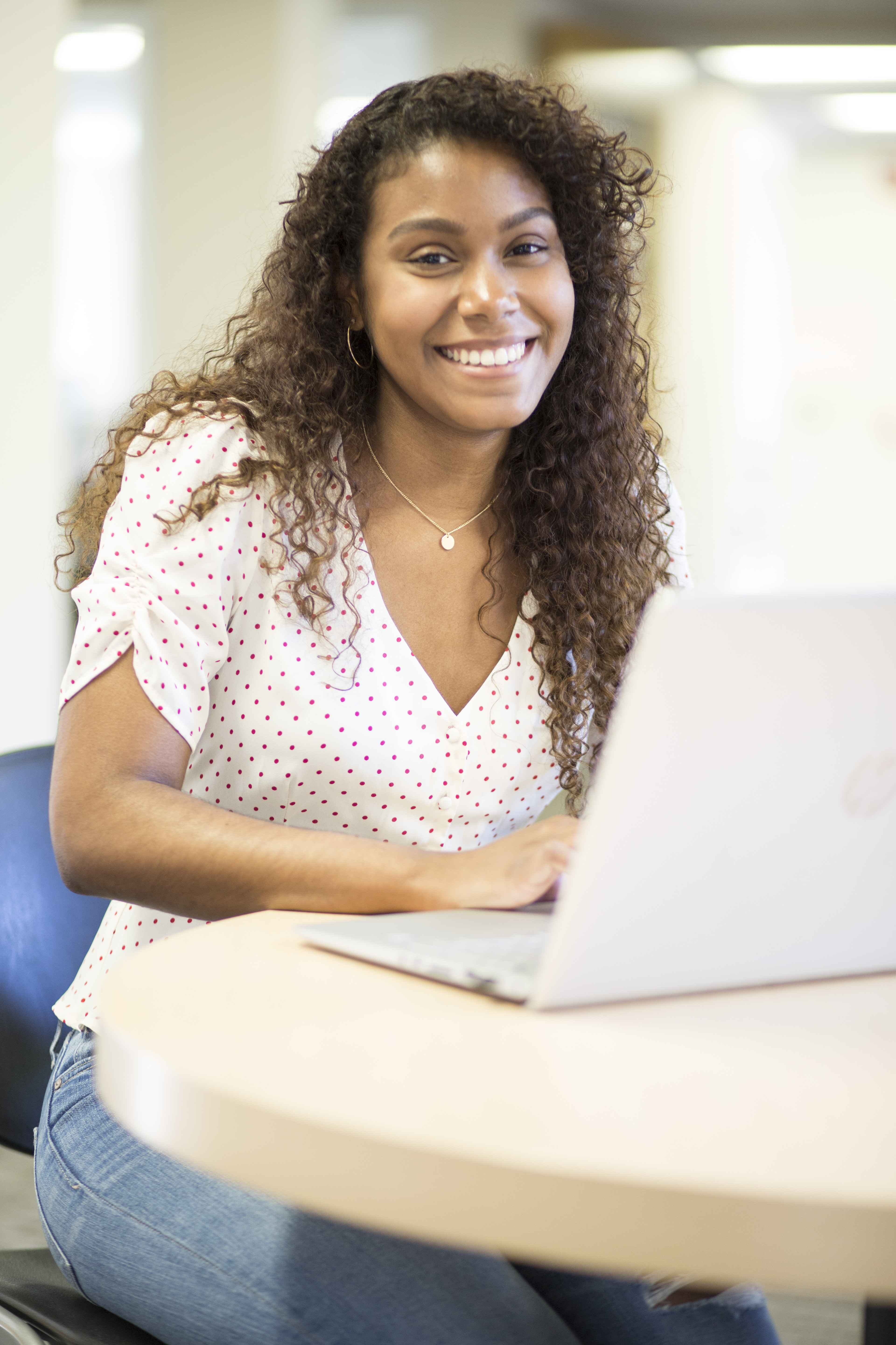 Female student on laptop