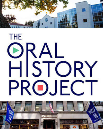 Image for mobile devices: Oral History Project. Images of Berkeley College Woodland Park and NYC campuses