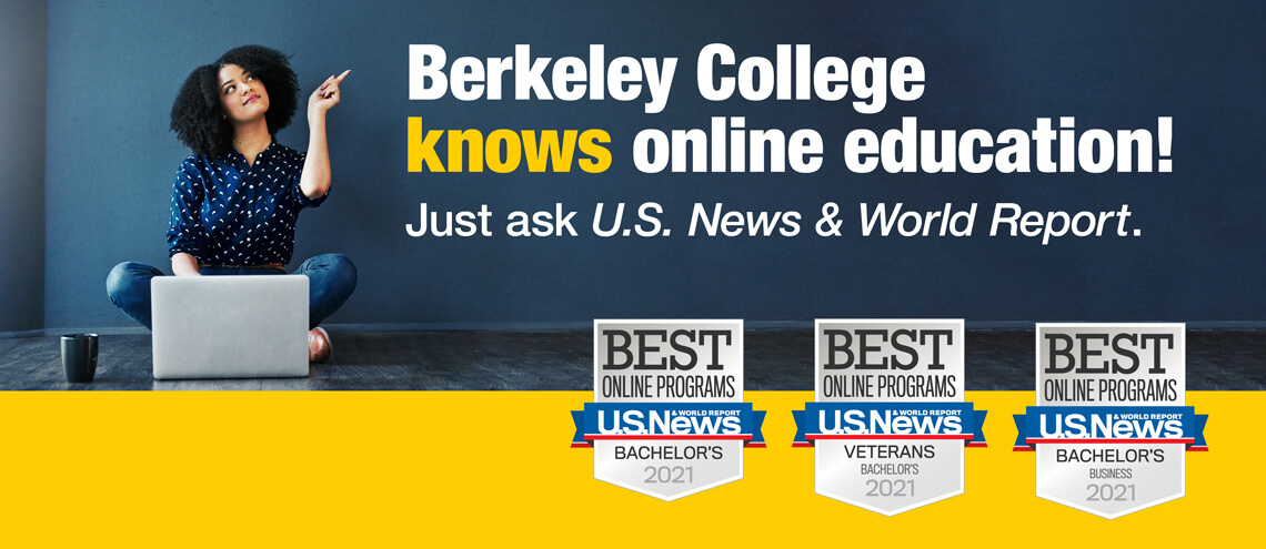 girl showing Berkeley three new badges from the us-news report 2021