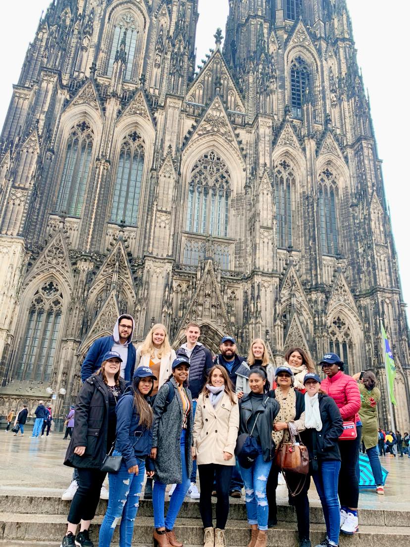 Cologne Cathedral and students