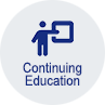 icon representing a person in a chalkboard, Continuing Education