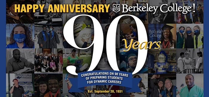 Berkeley College 90th anniversary collage