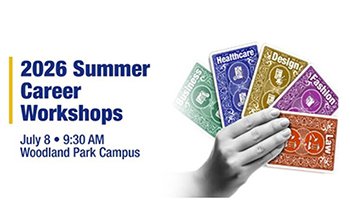 Informative photo that Summer Workshops will be held on July 8, 2026 starting at 9:30 AM at Berkeley College in Woodland Park.