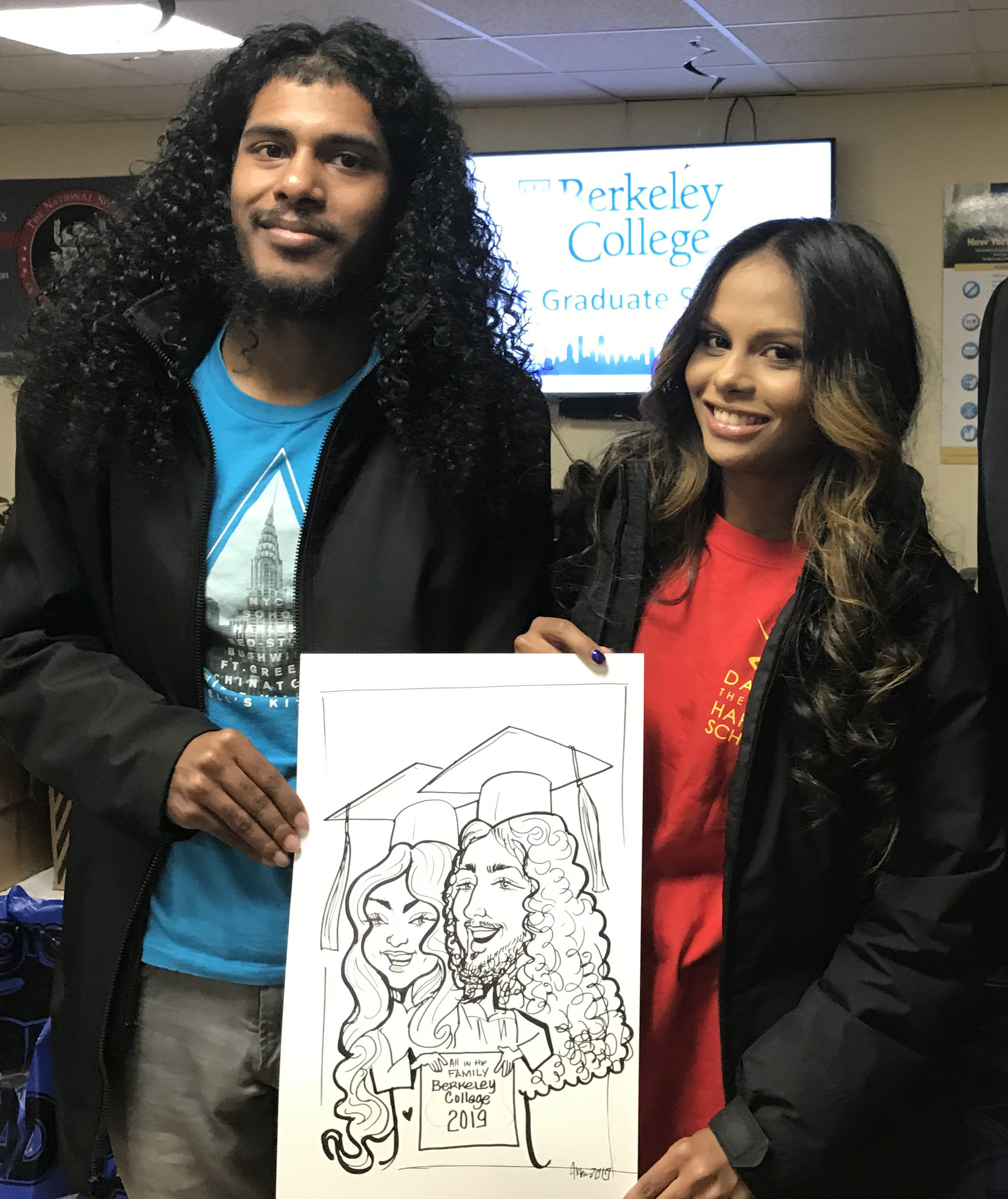Wallace Siblings with caricature 