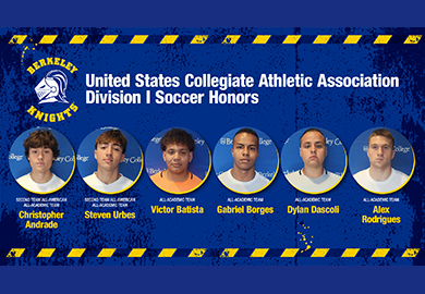 headshots of athletes with a blue background