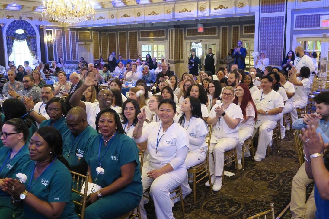 Nursing students at pinning ceremony