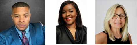 Headshots of Anthony Graham, Shamisa Anthony Hickman, and Kim Swilpa.